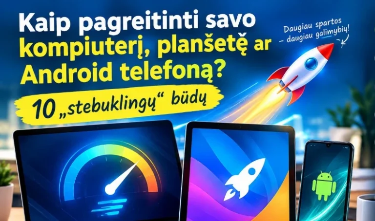 Kaip pagreitinti savo kompiuterį, planšetę ar Android telefoną? 10 „stebuklingų“ būdų