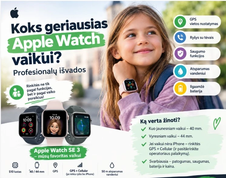 Koks geriausias „Apple Watch“ vaikui? Profesionalų išvados