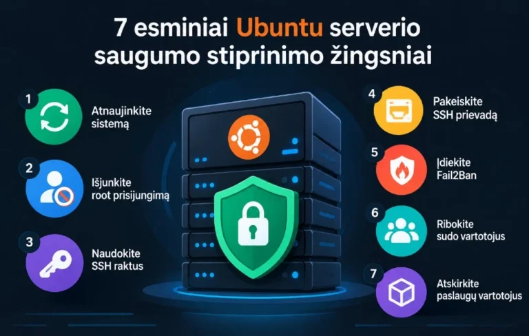 7 esminiai Ubuntu serverio saugumo stiprinimo žingsniai