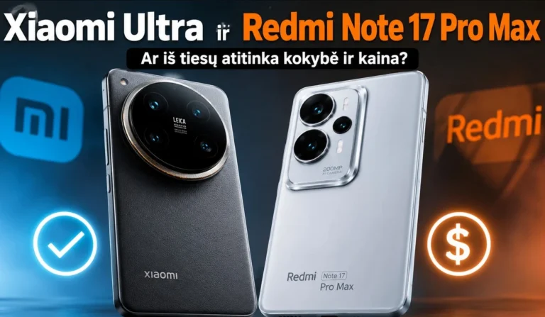 Xiaomi Ultra ir Redmi Note 17 Pro Max: ar iš tiesų atitinka kokybė ir kaina?